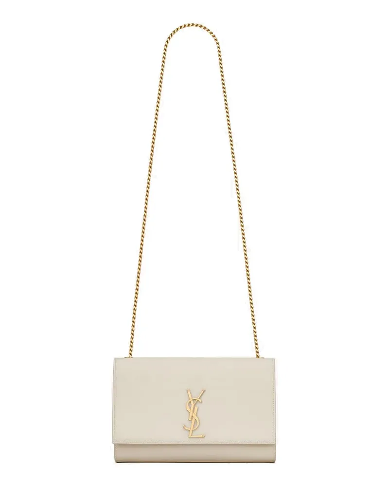 Saint Laurent Kate Schultertasche Weiß