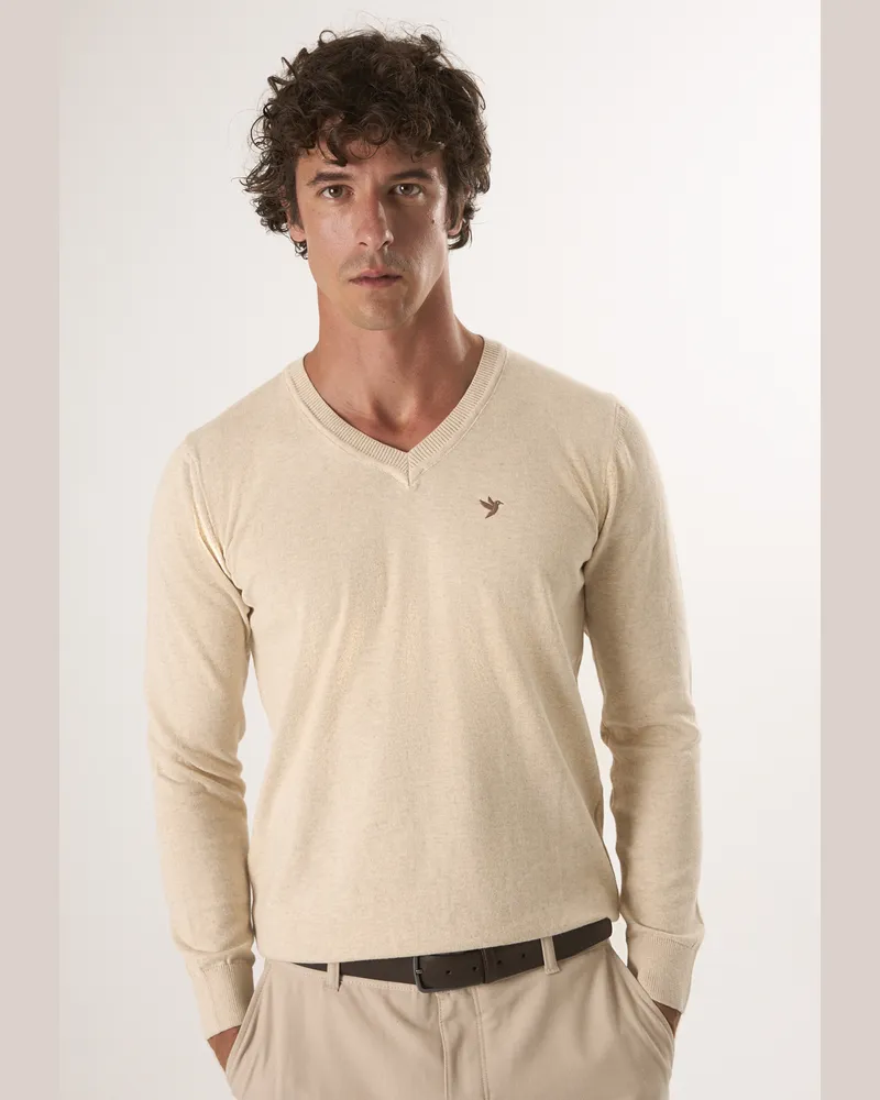Felix Hardy Pullover Pullover Mit V-Ausschnitt Beige