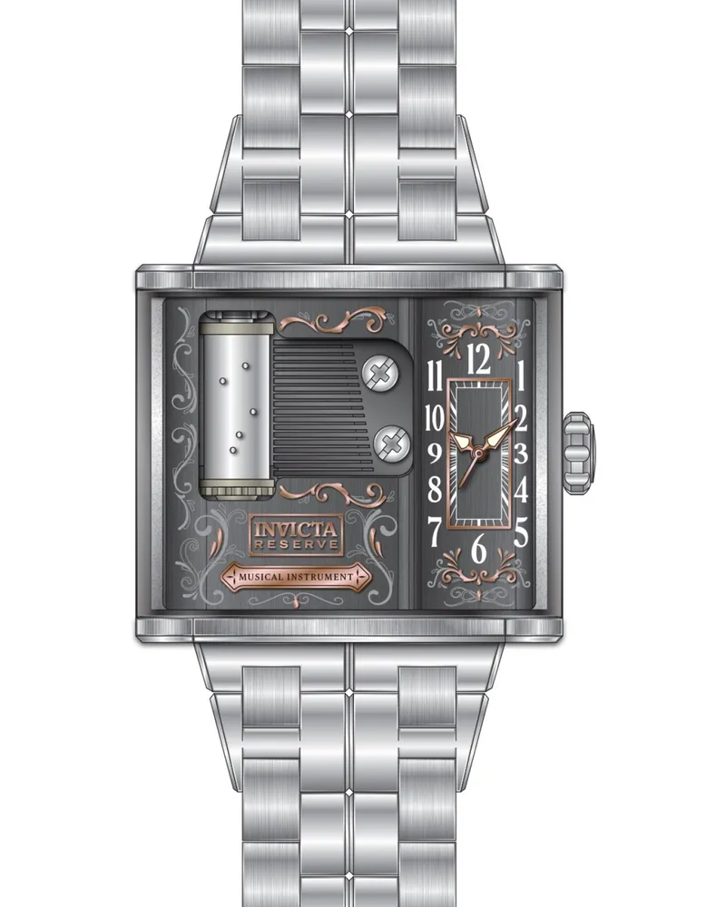 Invicta Artist 49475 Herrenuhr - Quarzwerk - Edelstahl mit grauem Zifferblatt - 52 mm Silber