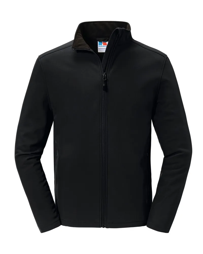 Russell Athletic Russell - "Essential" Softshelljacke recyceltes Material für Herren (Schwarz Schwarz