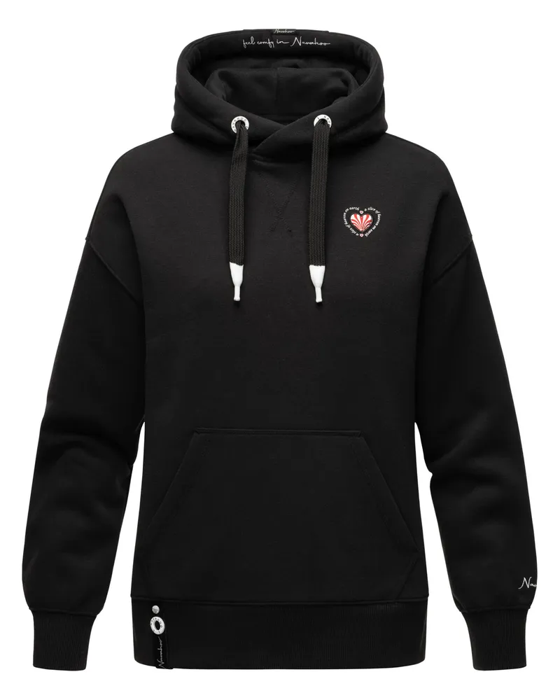 NAVAHOO Damen Hoodie Goldfee – Kuscheliger Kapuzenpullover mit Kängurutasche Schwarz