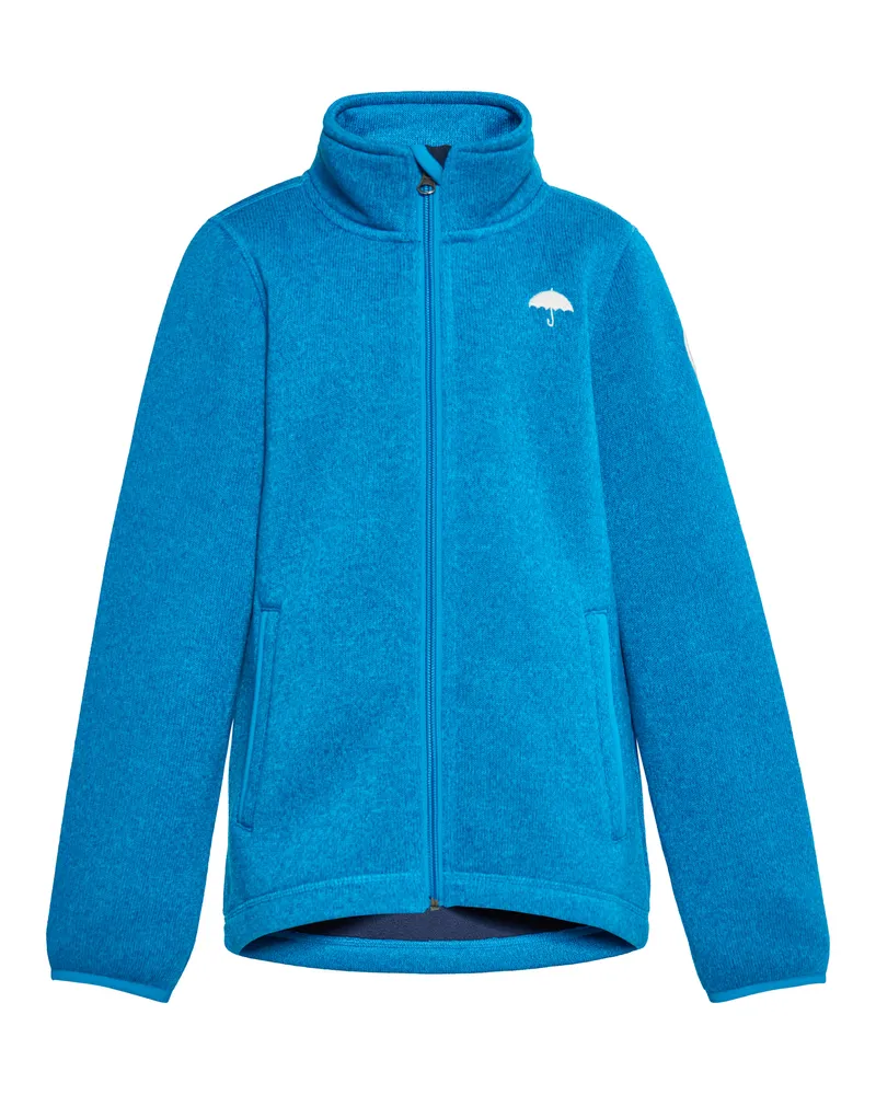 Schmuddelwedda Strickfleecejacke Mädchen (Kids) Cyanblau Melange Blau