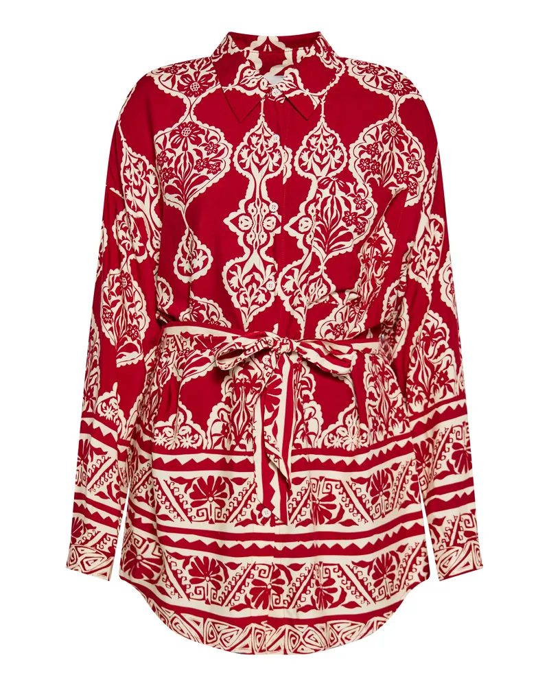 Usha Bluse Damen dunkelrot Creme Rot