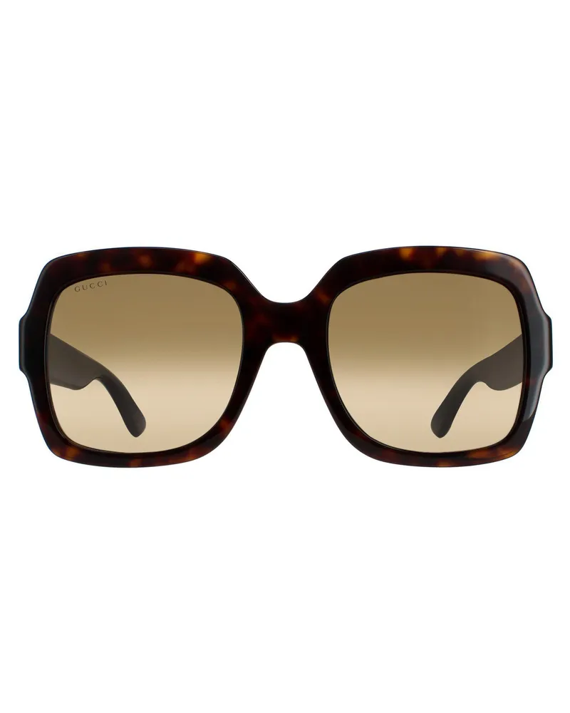 Gucci Square Womens Havanna Glitter Blau und Rot Braun Gradient GG0036SN Braun