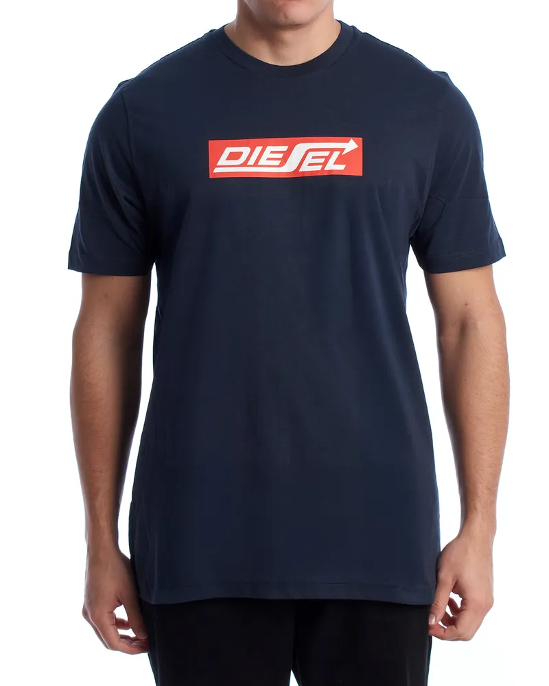Diesel Herren Kurzarm Baumwoll-T-Shirt A18996_RPATI Blau