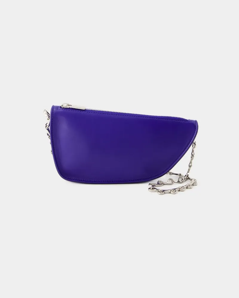 Burberry Wallet On Chain Micro Shield -  - Cuir - Bleu Blau