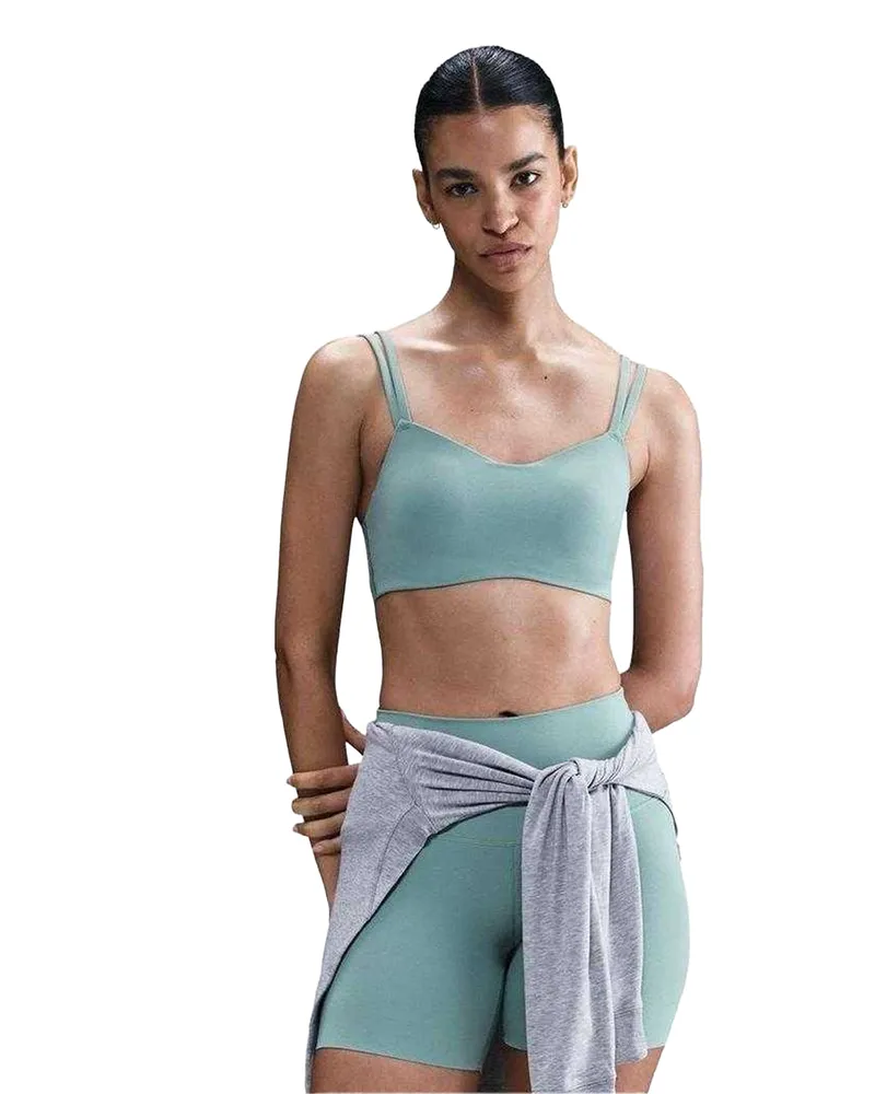 Nike Alate" Sport-BH für Damen, Spaghetti-Träger (Kanonen Farbe Dunkelgrün