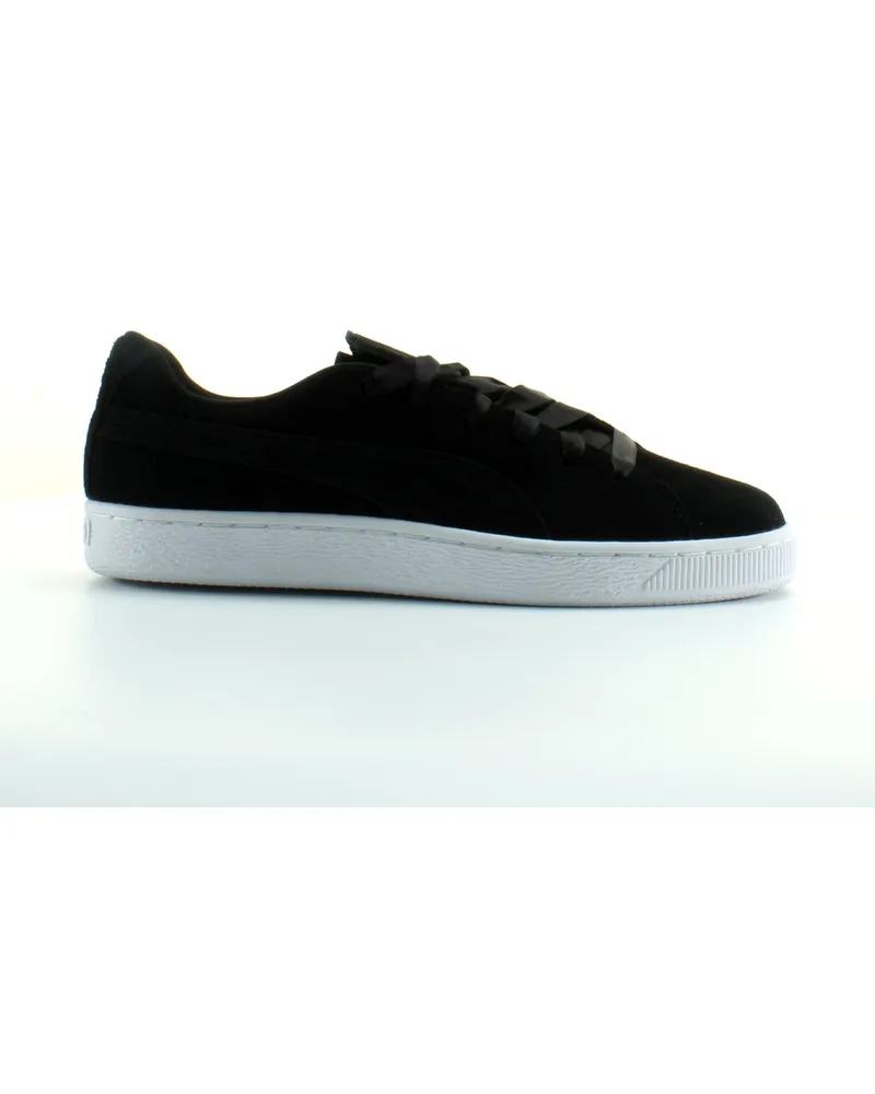 Puma Wildleder Crush Black Leder Damen Schnürtrainer 369251 03 Schwarz