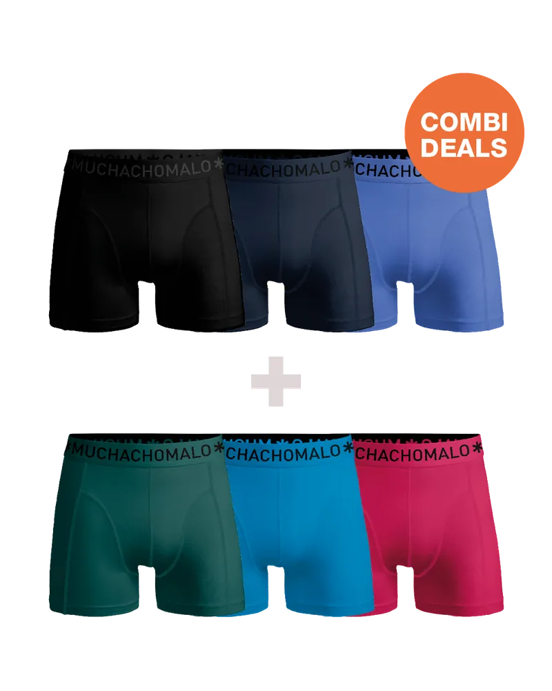 Muchachomalo Herren Boxershorts – 3+3 Stück – Herren Unterhosen Mehrfarbig