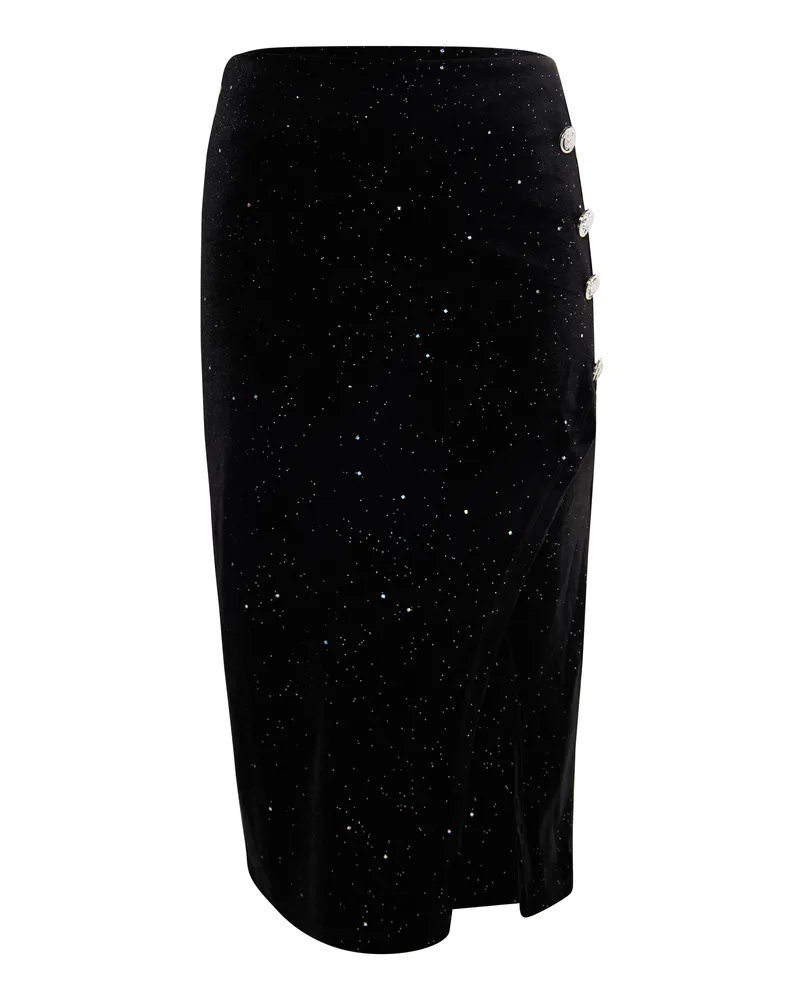 FAINA Samtrock mit Glitzer Damen schwarz Schwarz