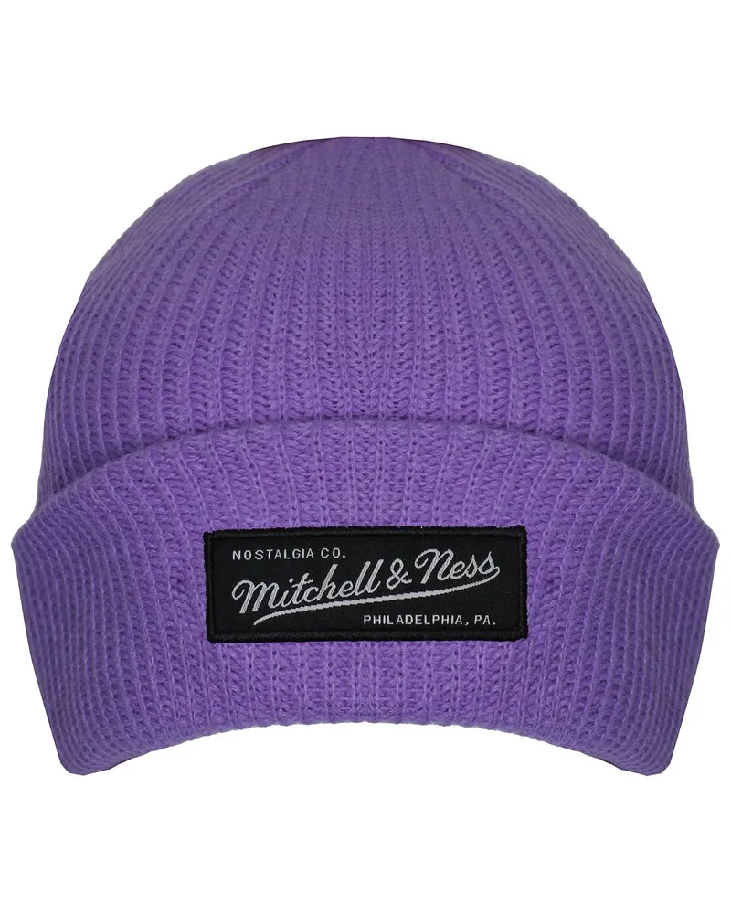 Mitchell & Ness Box Logo Herren Purpur Strick Mütze Lila