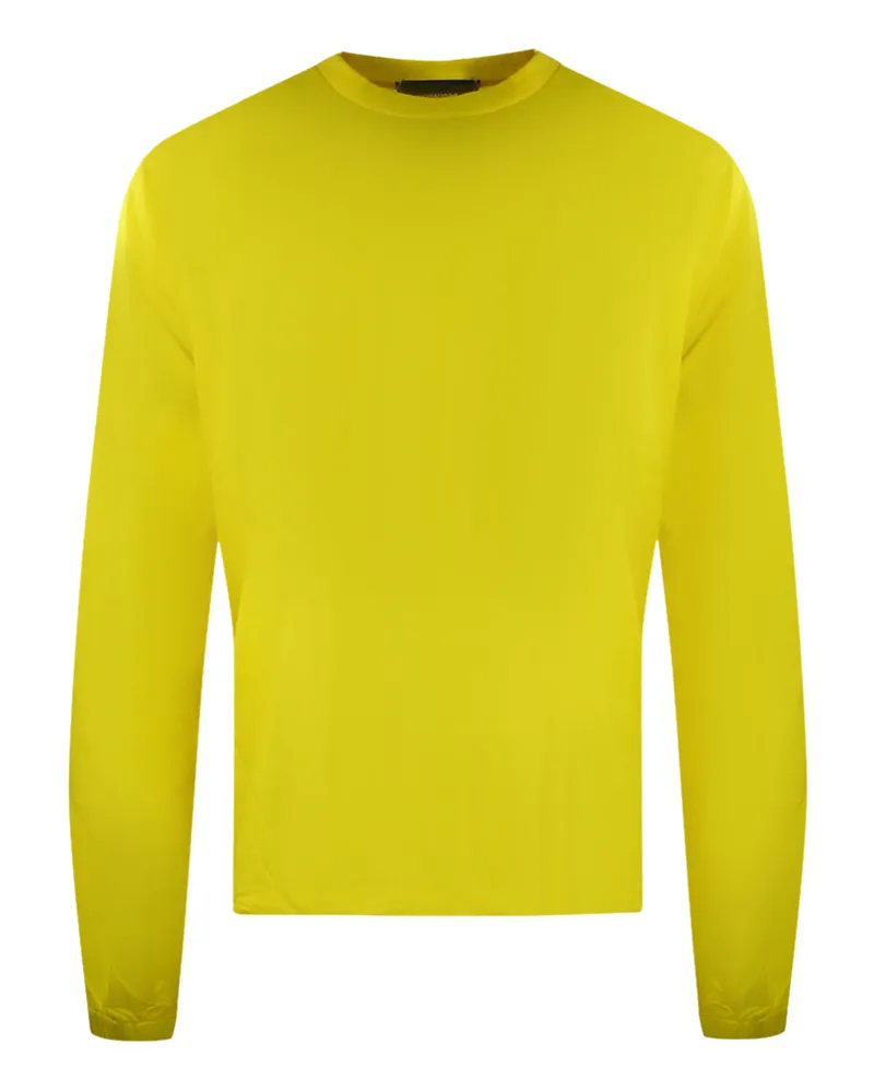 Dsquared2 Gelbes Langarm-t-shirt Mit Großem Logo Auf Der Rückseite Gelb