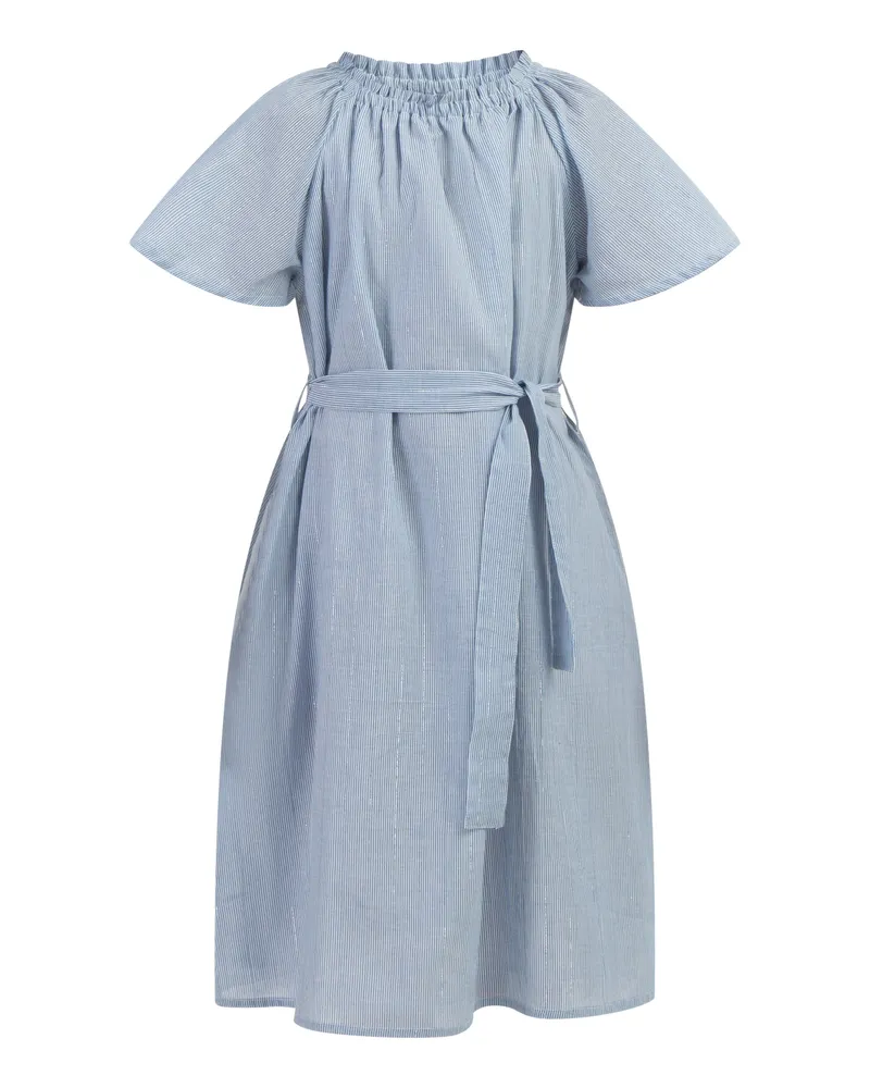 DreiMaster Sommerkleid Mädchen Hellblaue Dünne Streifen Blau