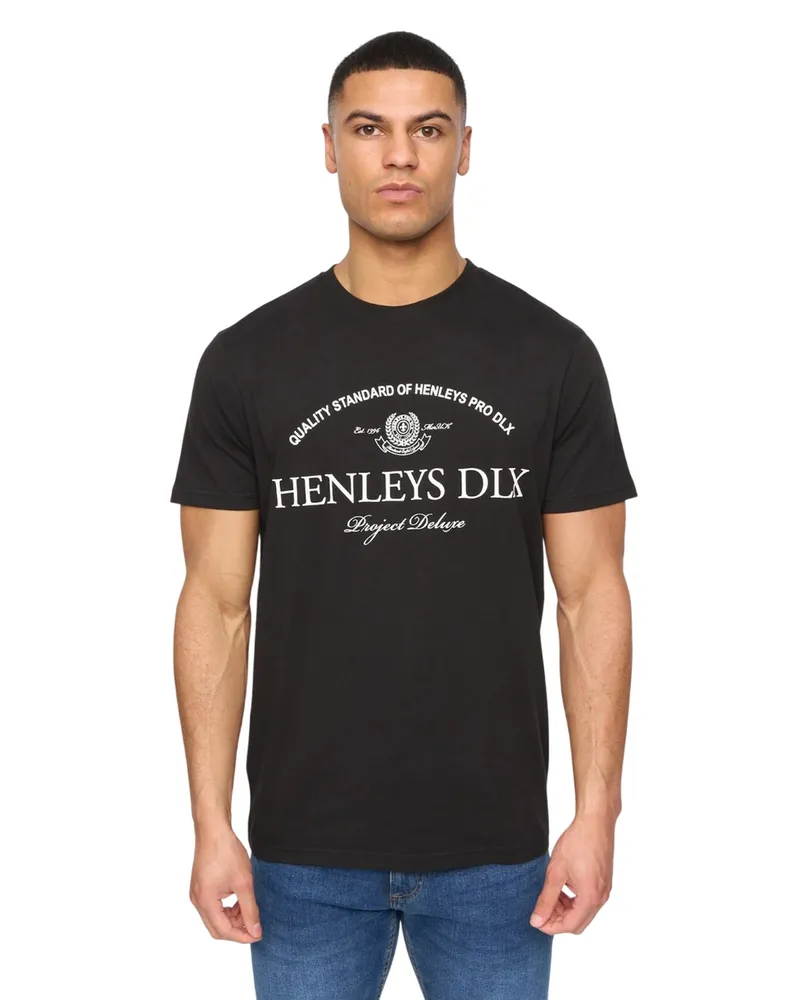 Henleys Henclose" T-Shirt für Herren (Schwarz Schwarz