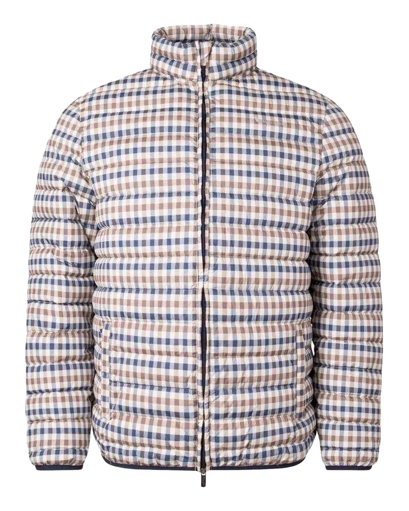 Aquascutum Herren Karierte Stehkragen Active Gepolsterte Jacke (Beige Beige