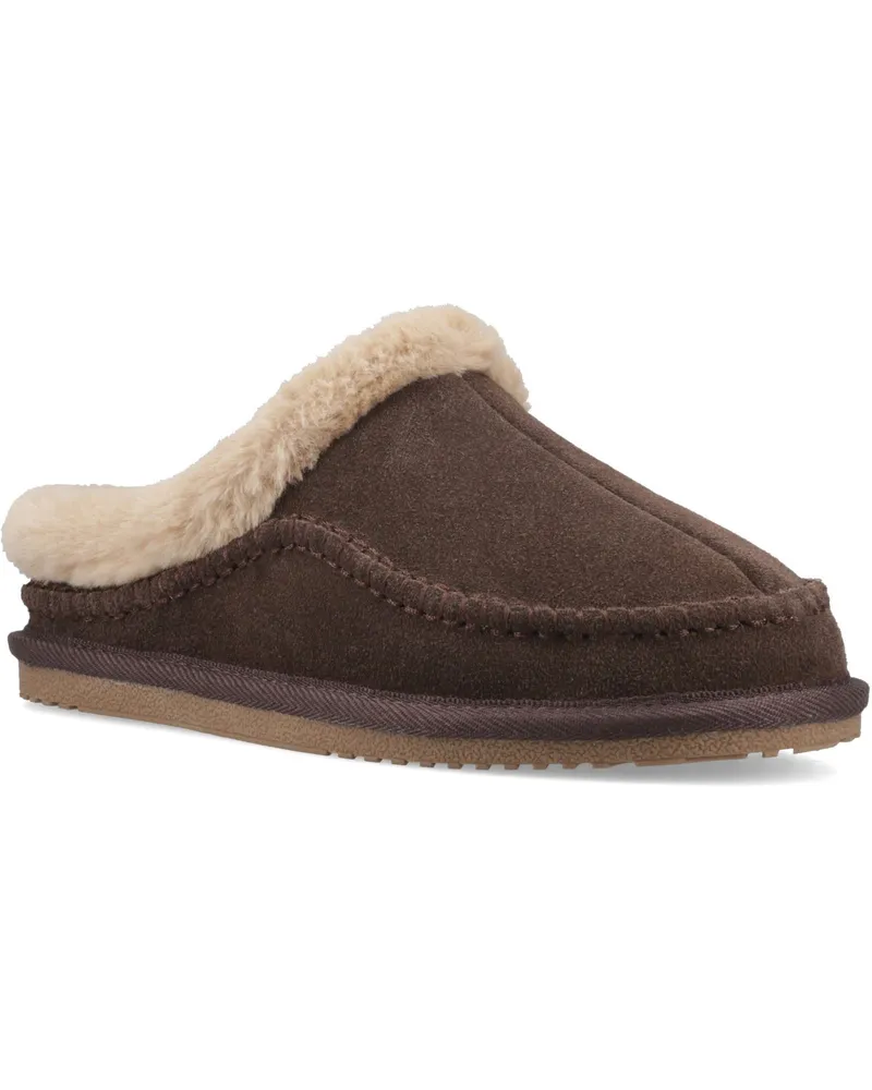Hush Puppies Anika Wildleder Damen Schokoladen Hausschuhe Schokoladenbraun