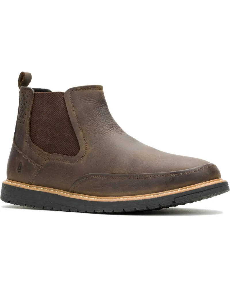 Hush Puppies Jenson Leder Herrenbraune Stiefel Braun