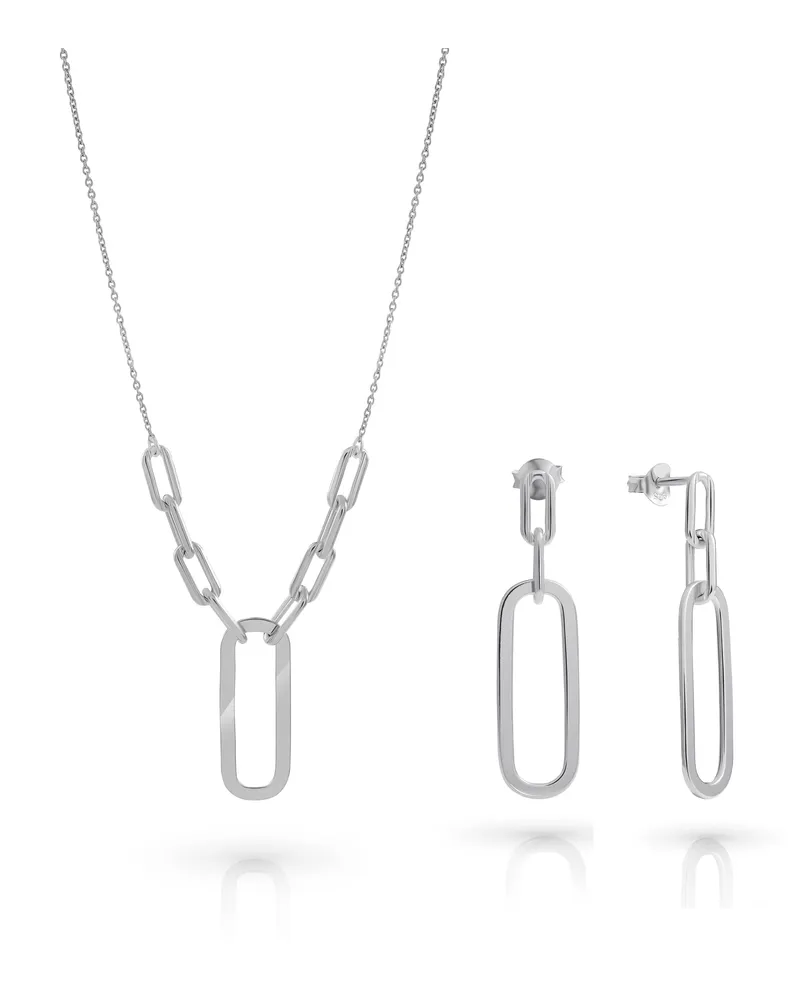 Orphelia Essence' Damen-Set aus 925er Sterlingsilber: Halskette + Ohrringe – Silber SET-7560 Silber