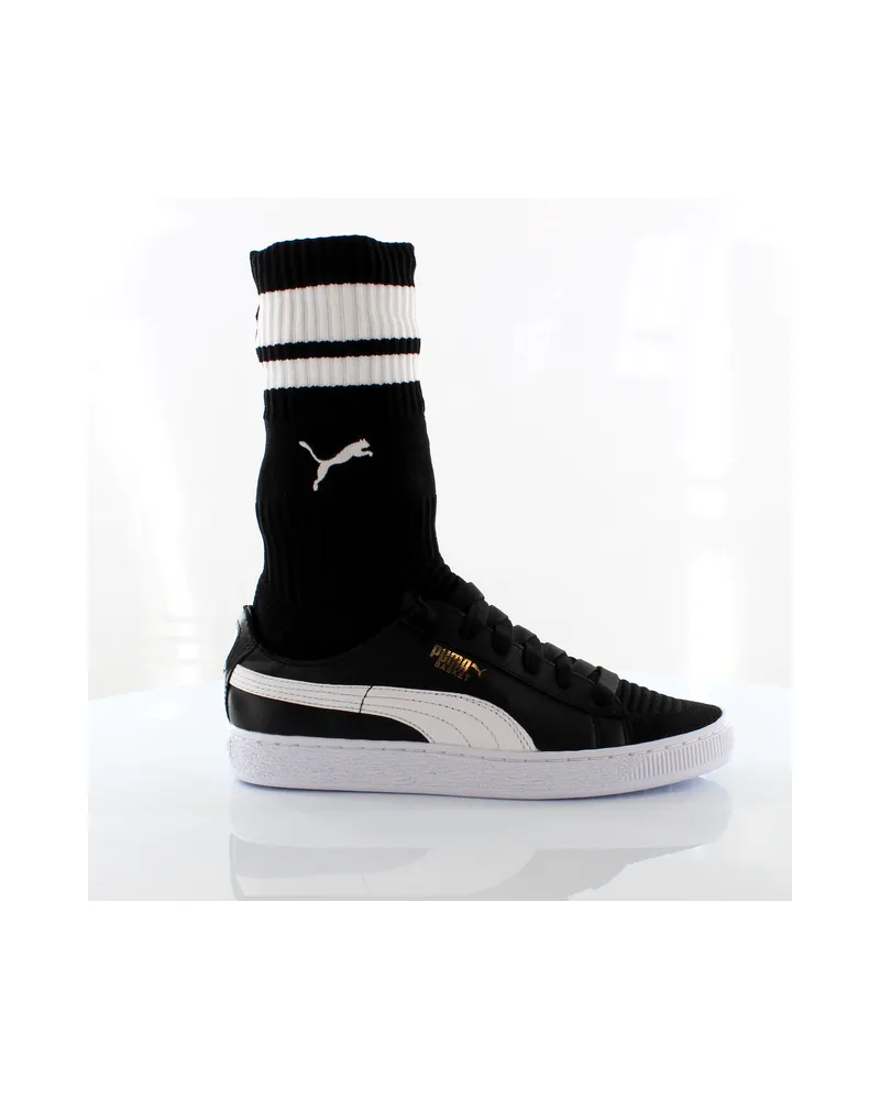 Puma Basket Sock Evoknit Black Synthetic Womens Trainer 365832 03 Schwarz