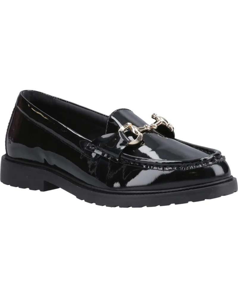 Hush Puppies Verity Patent Snaffle Leder Damen Schwarz Slipper Schwarz