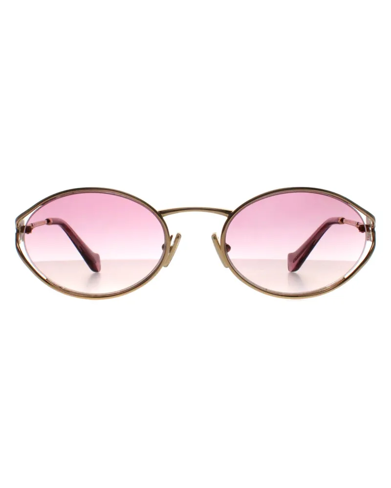 Miu Miu MU52YS 5AK06S goldbraune Sonnenbrille mit violettem Farbverlauf Gold