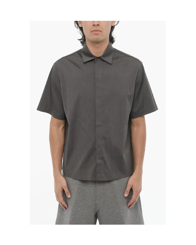Neil Barrett Kurzärmliges Loose Fit Hemd in Grau Grau