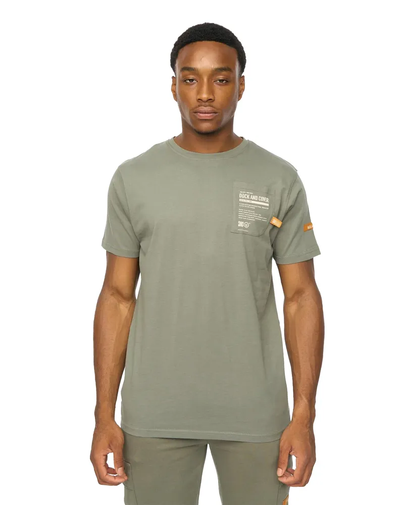 Duck and Cover Adamsberg" T-Shirt für Herren (Dunkel-Olive Oliv