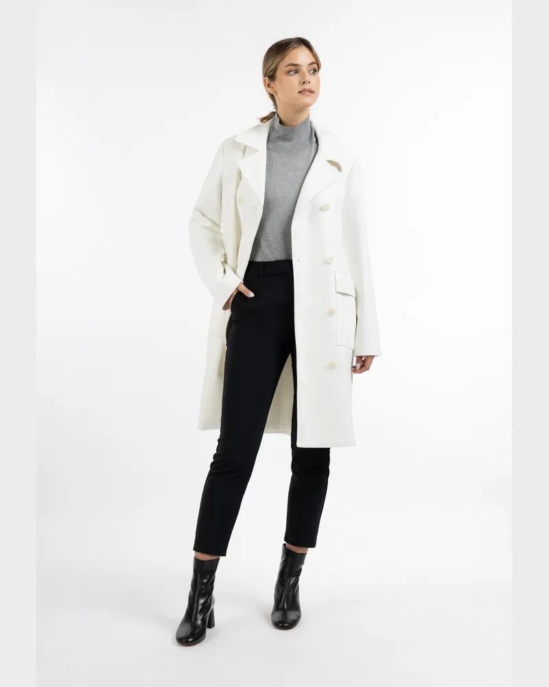 DreiMaster Übergangsmantel Damen Wollweiss Wollweiß