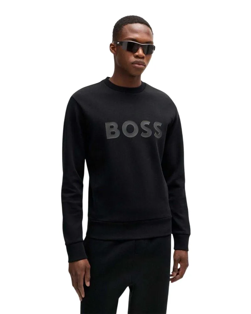 HUGO BOSS Sweatshirt für Herren, Rundhalsausschnitt (Schwarz Schwarz