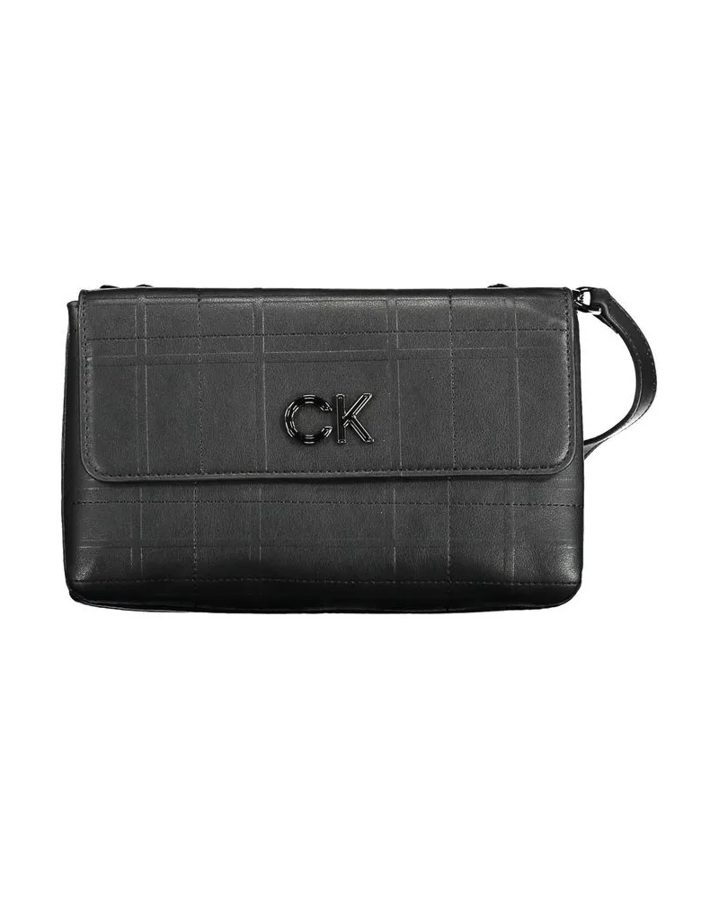 Calvin Klein Nero Polyester Damen Schultertasche Schwarz