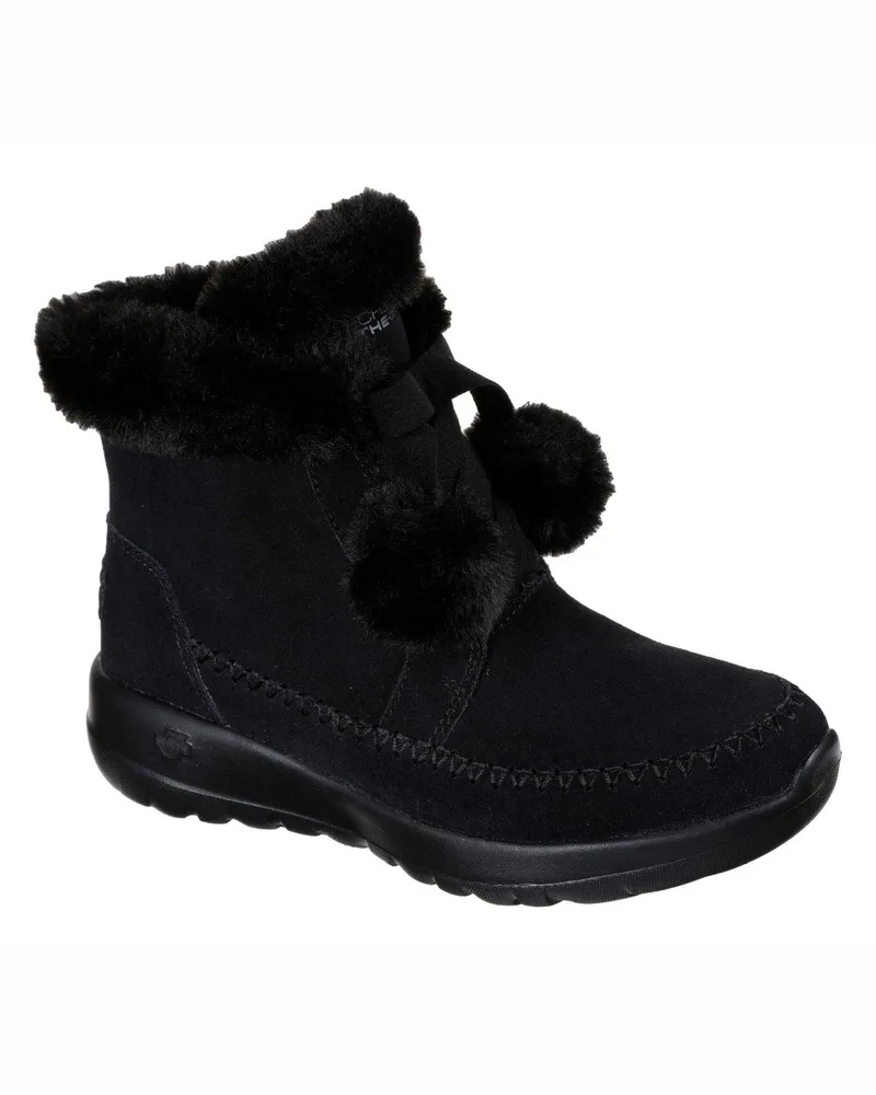 Skechers On The Go Joy" Stiefeletten für Damen, Leder (Schwarz Schwarz