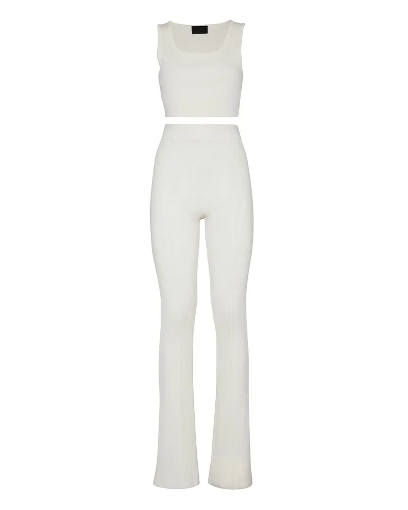 Philipp Plein Strickset Top & Hose Signature Creme