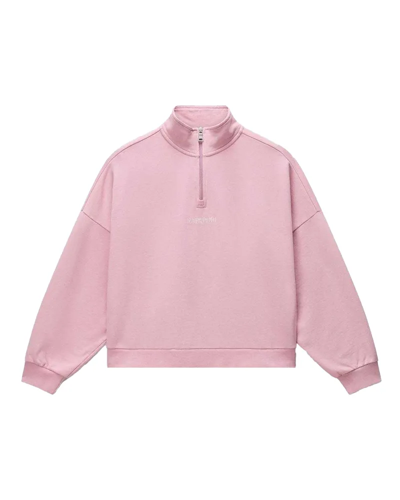 Napapijri Almas" Sweatshirt für Damen, mit kurzem Reißverschluss (Pink Rosa
