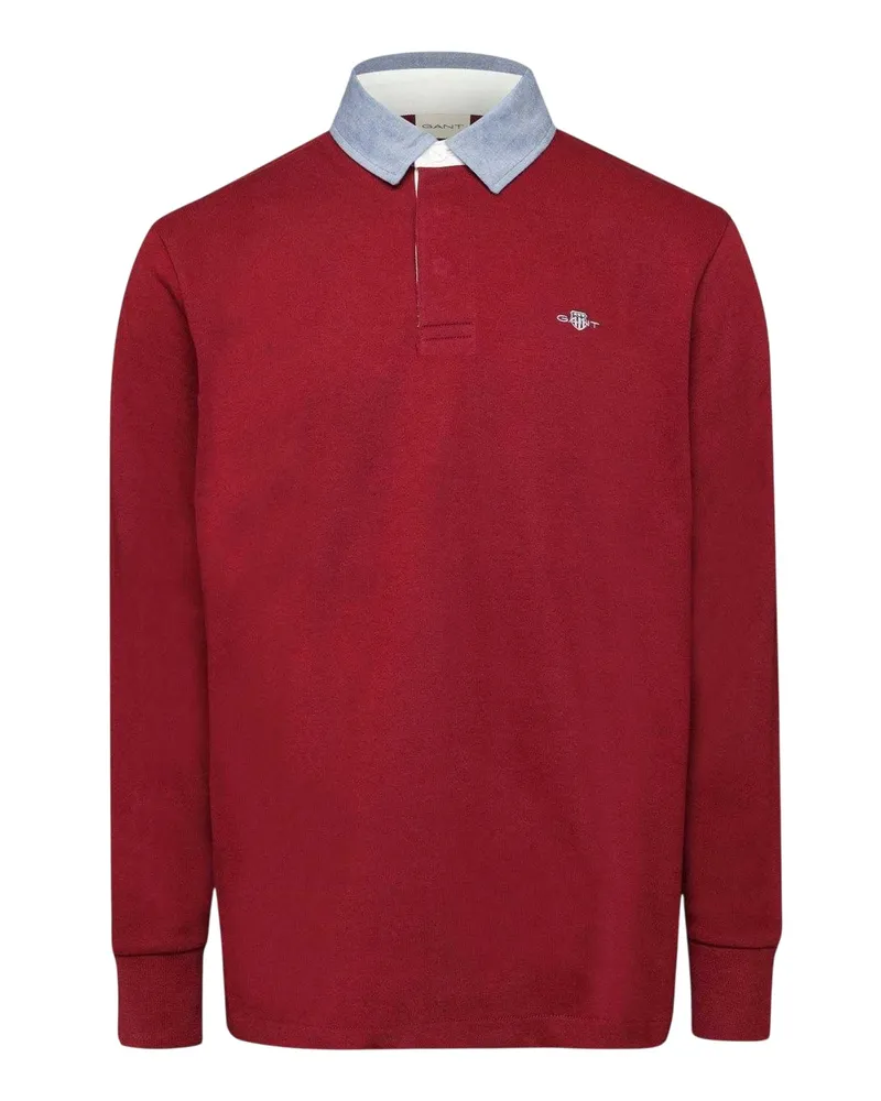Gant Rugger" Polo Sweatshirt für Herren, Chambray-Stoff, Regulär (Rot Rot
