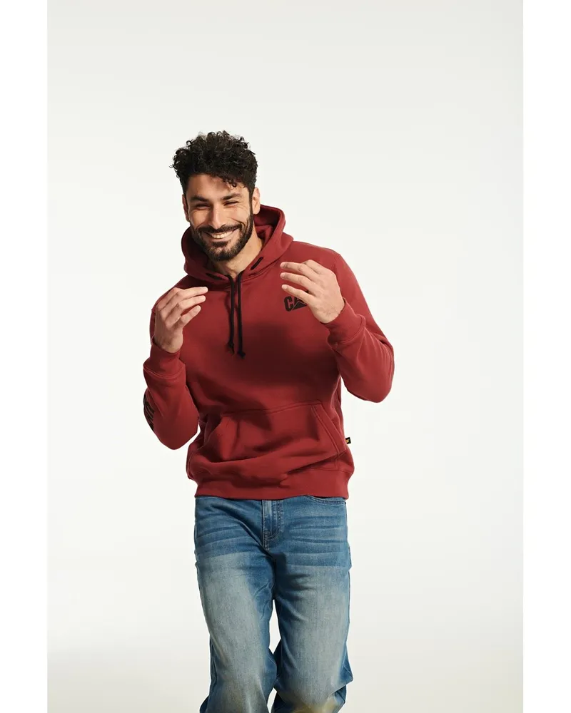 Caterpillar Footwear Markenbanner Baumwolle Herren Roter Kapuzenpullover Rot