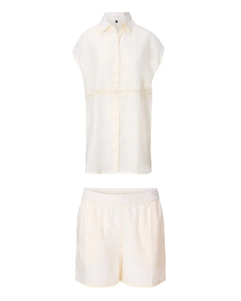 LingaDore Top & Shorts Wollweiß