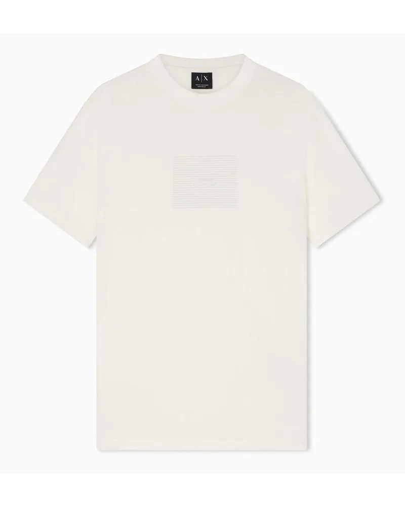 Armani Exchange T-Shirt für Herren, Logo (Naturweiß Wollweiß