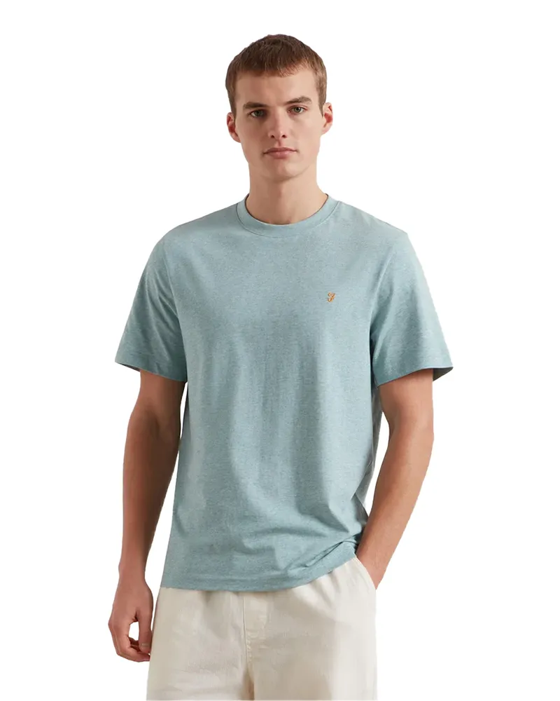 Farah 1920 T-Shirt für Herren, Regulär (Nebelgrün Blassblau