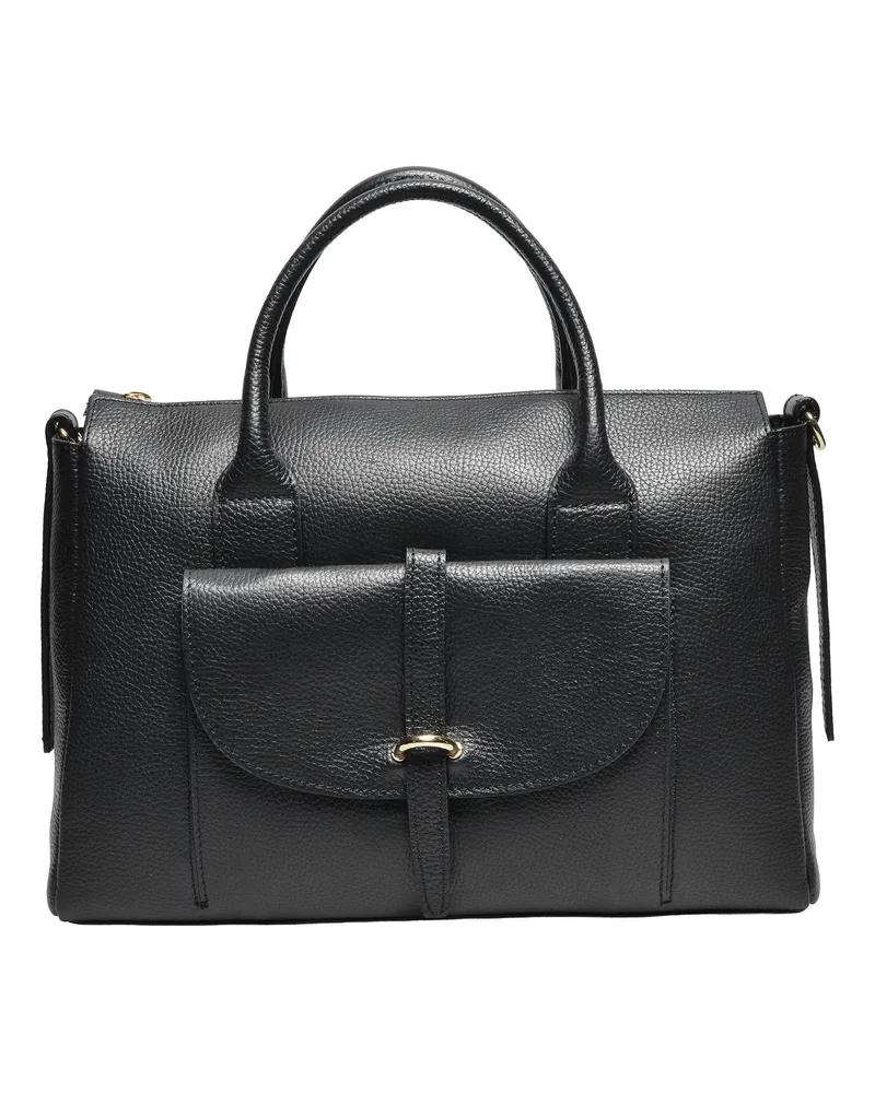Anna Luchini Schwarz Rindsledertasche Schwarz