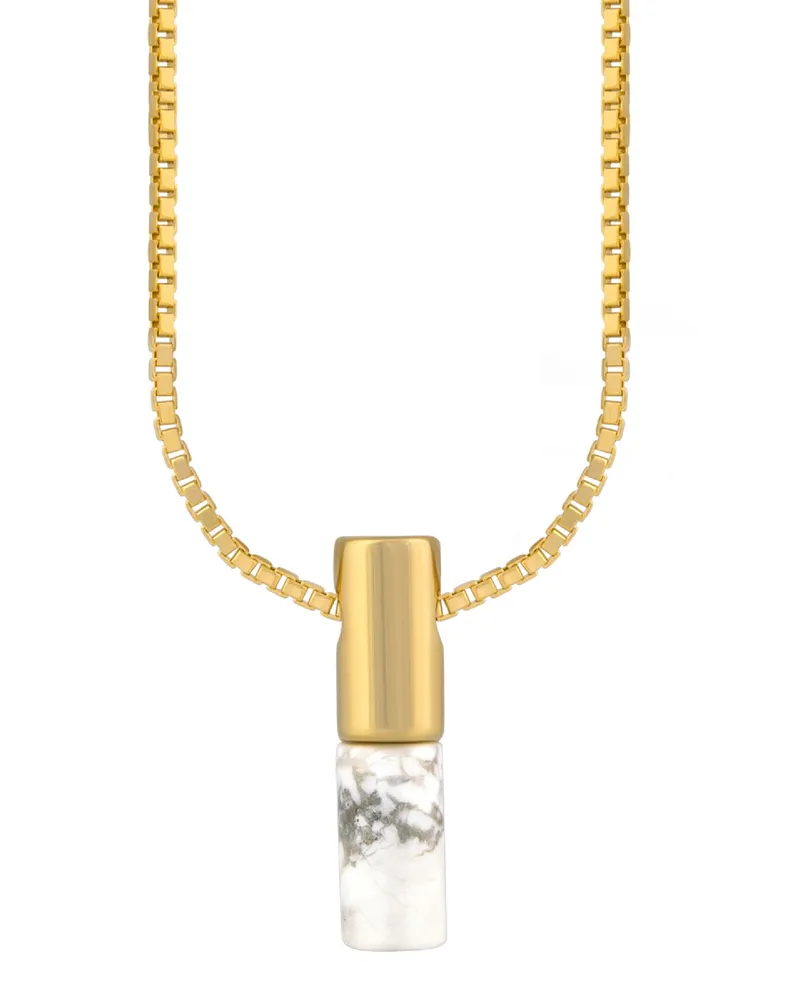 cai Anhänger mit Kette 925/- Sterling Silber Howlith Gold