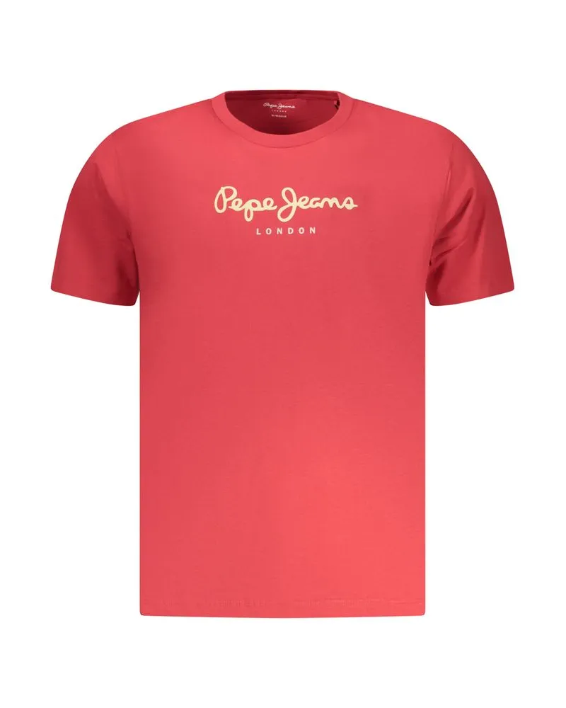 Pepe Jeans Rosso Baumwolle Herren T-Shirt Rot