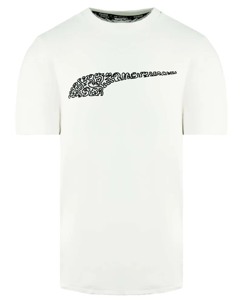 Puma x Mr. Doodle Kurzarm Crew Neck White Herren T-Shirt 530650 02 Weiß