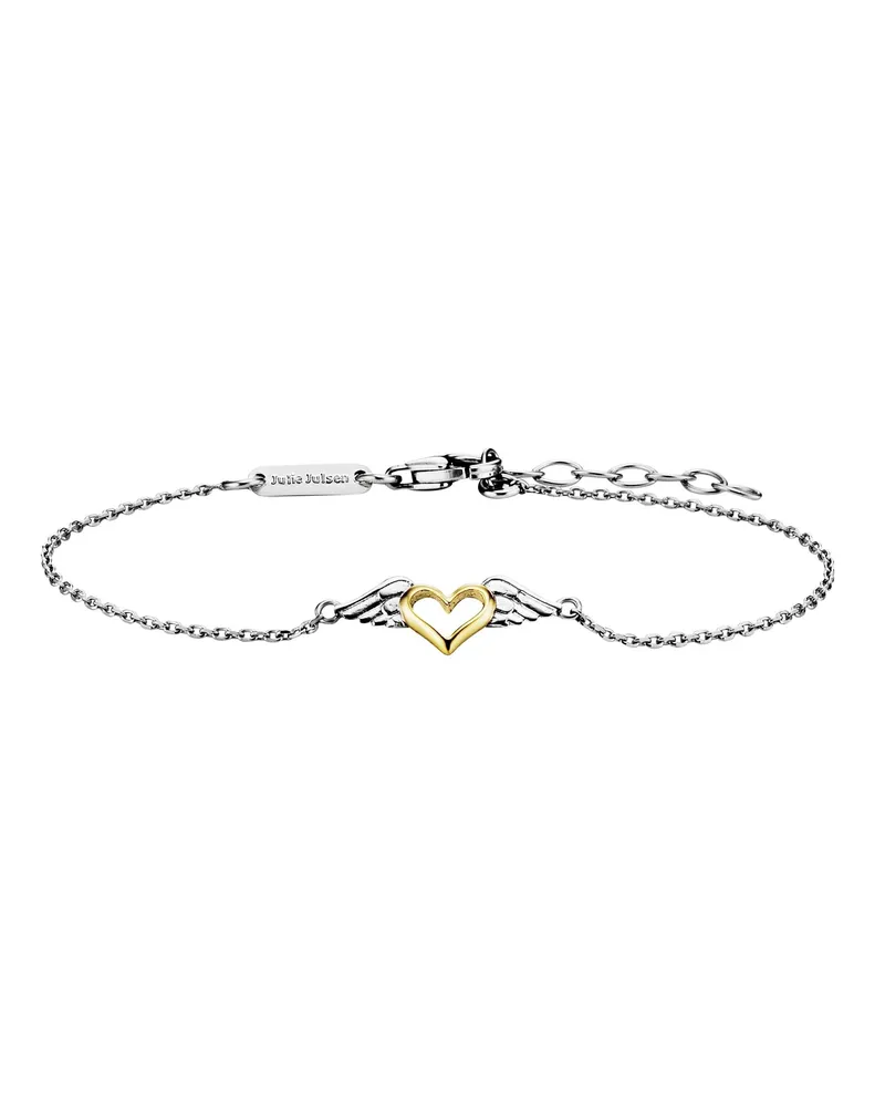 Julie Julsen Armband 925 Silber rhodiniert teils vergoldet Heartwing Mehrfarbig
