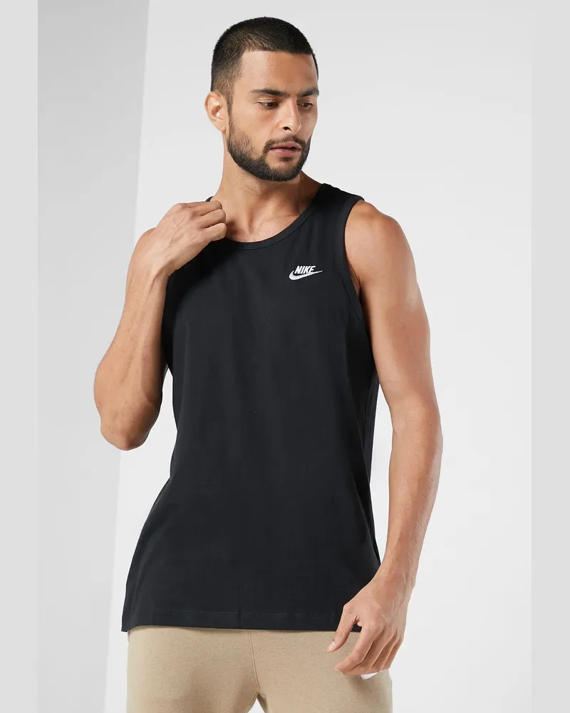 Nike Herren Athletic Gym Casual Vest Tank Top in Schwarz Schwarz
