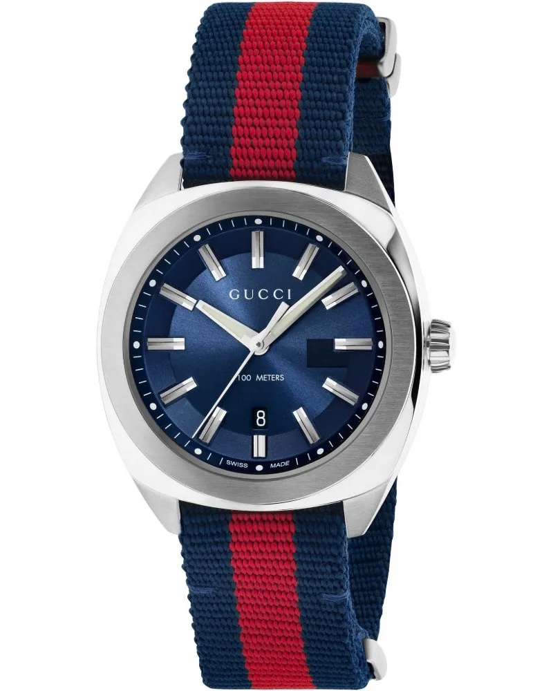 Gucci YA142304 GG2570 Herrenuhr, 41 mm, Segeltuchband - Mehrfarbig Mehrfarbig
