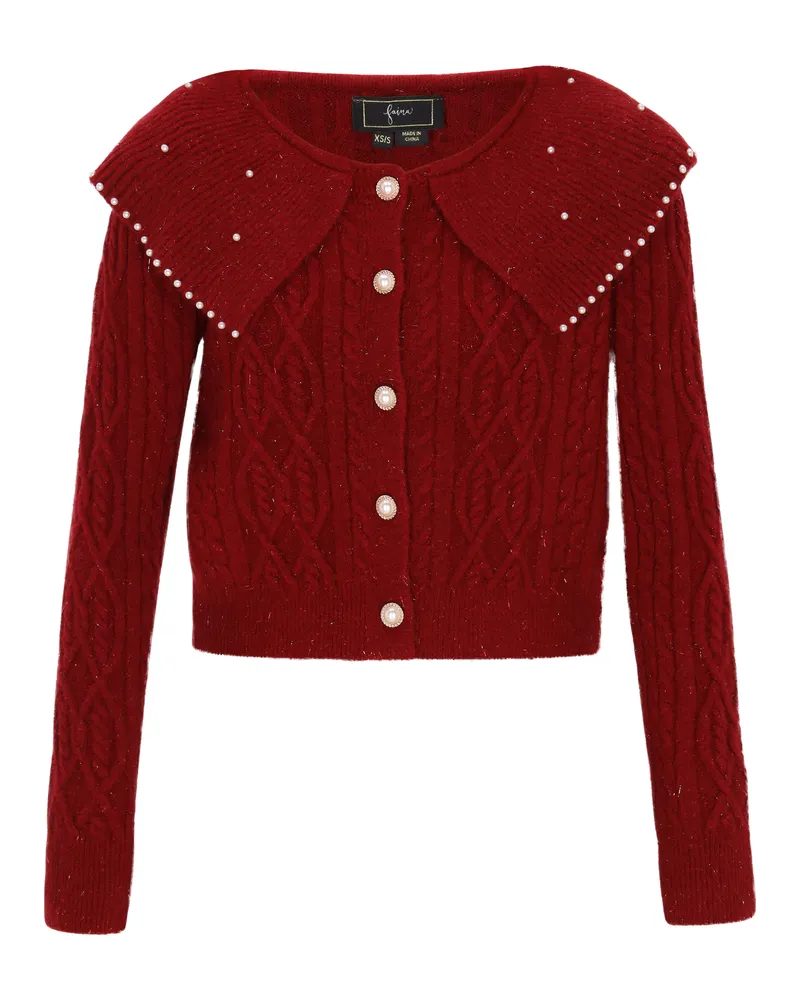 FAINA Strickjacke Frauen Burgund Bordeaux