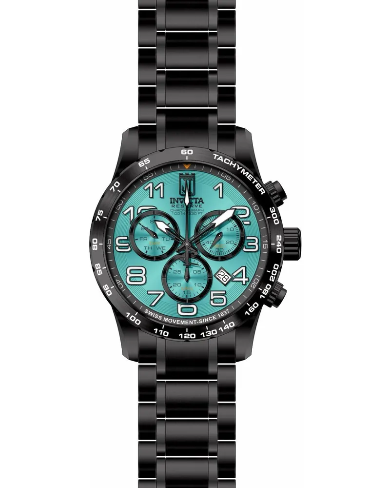 Invicta Jason Taylor 51265 Herrenuhr - Quarzwerk - Edelstahl mit blauem Zifferblatt - 48 mm Schwarz