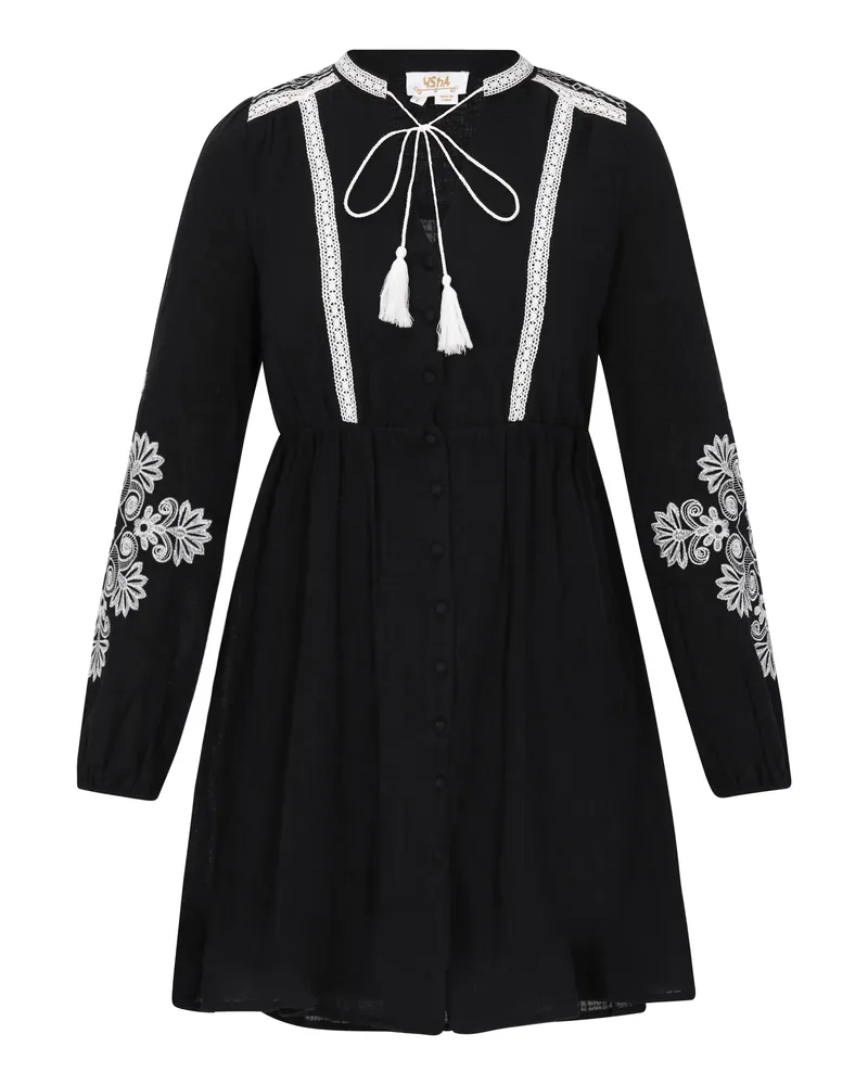 Usha Kleid Frauen Schwarz Schwarz
