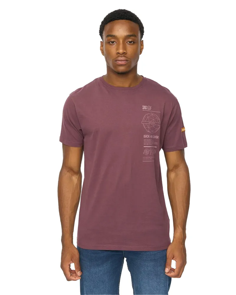 Duck and Cover Ashland" T-Shirt für Herren (Rum Rosinen Lila