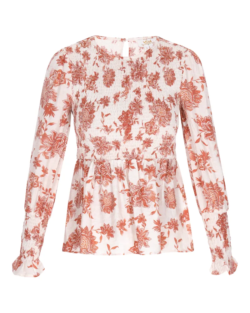 Usha Bluse Frauen weiß orange Weiß